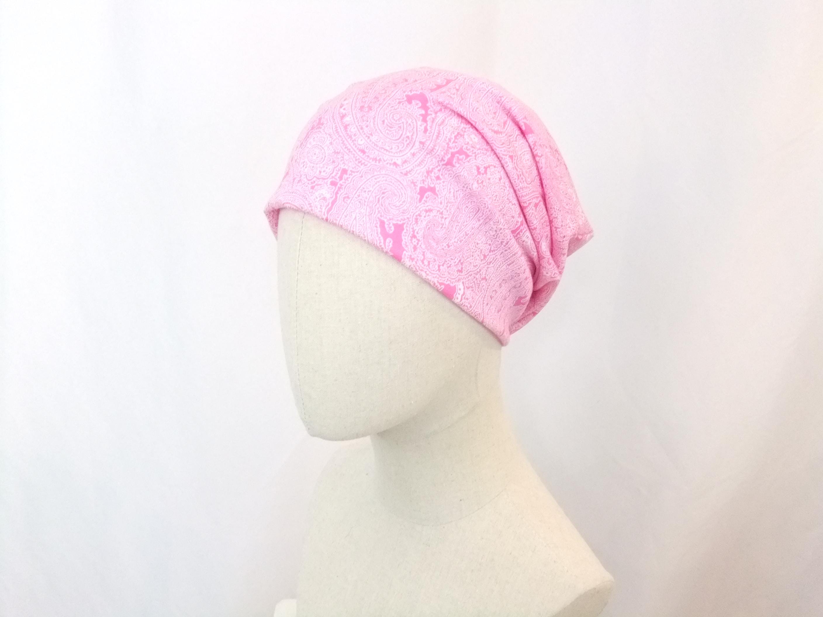 Thin Slouchy Beanie Hat Casual Paisley Adjustable Chemo Cap Lightweight Multicolour Paisley Slouchy Beanie Hat, Chemo Headwear  main image 3