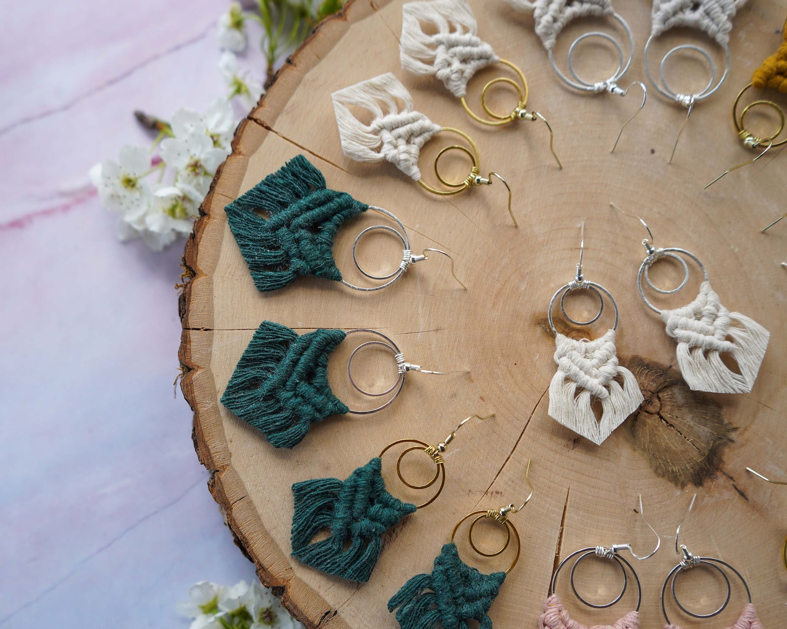 Circular Macramé Earrings Etsy