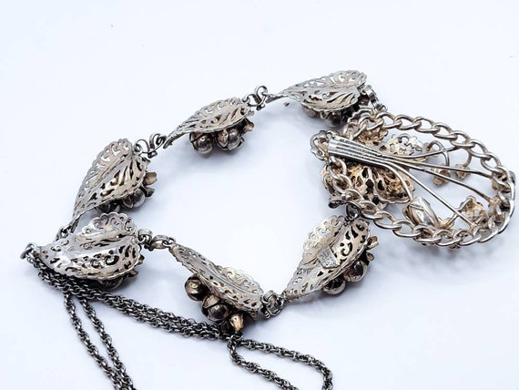 Incredible 1930s Hobe Sterling Silver Necklace Fl… - image 7