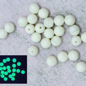 25pcs Custard Uranium Glass Beads 8mm Czech Smooth Round Druk E7