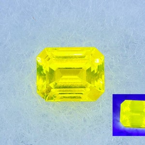 UV Gelb YAG Yttrium Aluminium Granat 4ct Fluorescent Smaragd Cut Gem 10x8mm