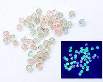 3mm Pink Uranium Glass Beads Czech Fire Polished 50pcs