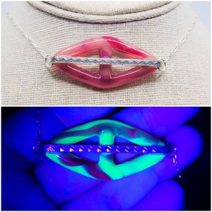 Sterling Red Uranium Glass Necklace Art Deco Vintage Czech Glass
