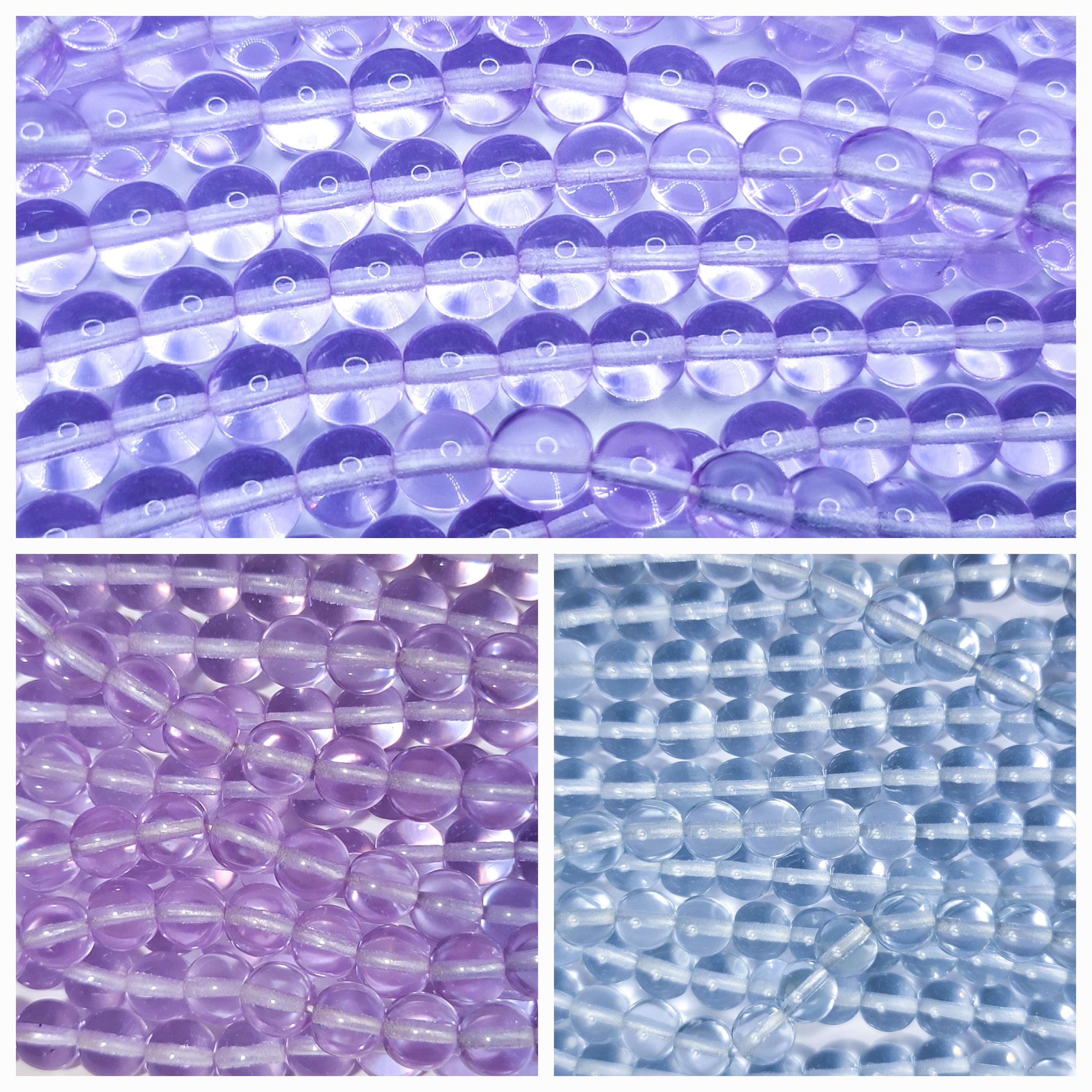 Neodymium Glass Beads Color Changing Alexandrite Glass 10pcs Smooth Round Beads 4mm 6mm 8mm