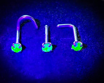Anello al naso in vetro di uranio, acciaio chirurgico 316L