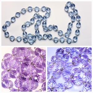 Neodymium Glass Necklace Color Changing Alexandrite Glass Faceted Beads Vintage