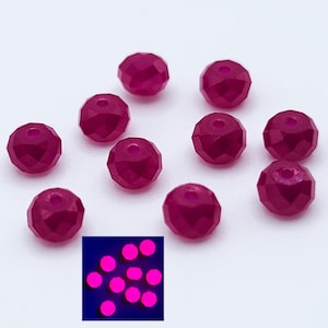 UV Ruby Beads Faceted Red Pink Two Sizes 10pcs