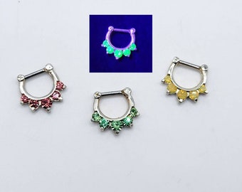 Uranium Glass Septum Ring 16g 316L Surgical Steel