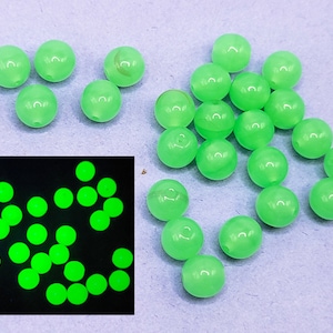 25pcs Lime Uranium Glass Czech Green Druk Beads 6mm 10mm