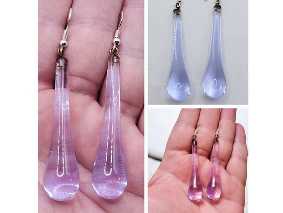 Sterling Neodymium Glass Earrings Alexandrite Glass Murano Glass