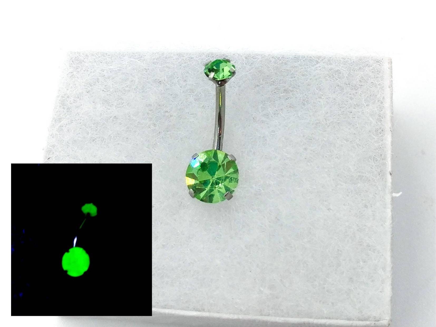 Blacklight Belly Ring 14g 316L Surgical Steel UV Reactive 