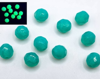 Green Opal Uranium Glass Beads 8mm Czech Fire Polished 10pcs