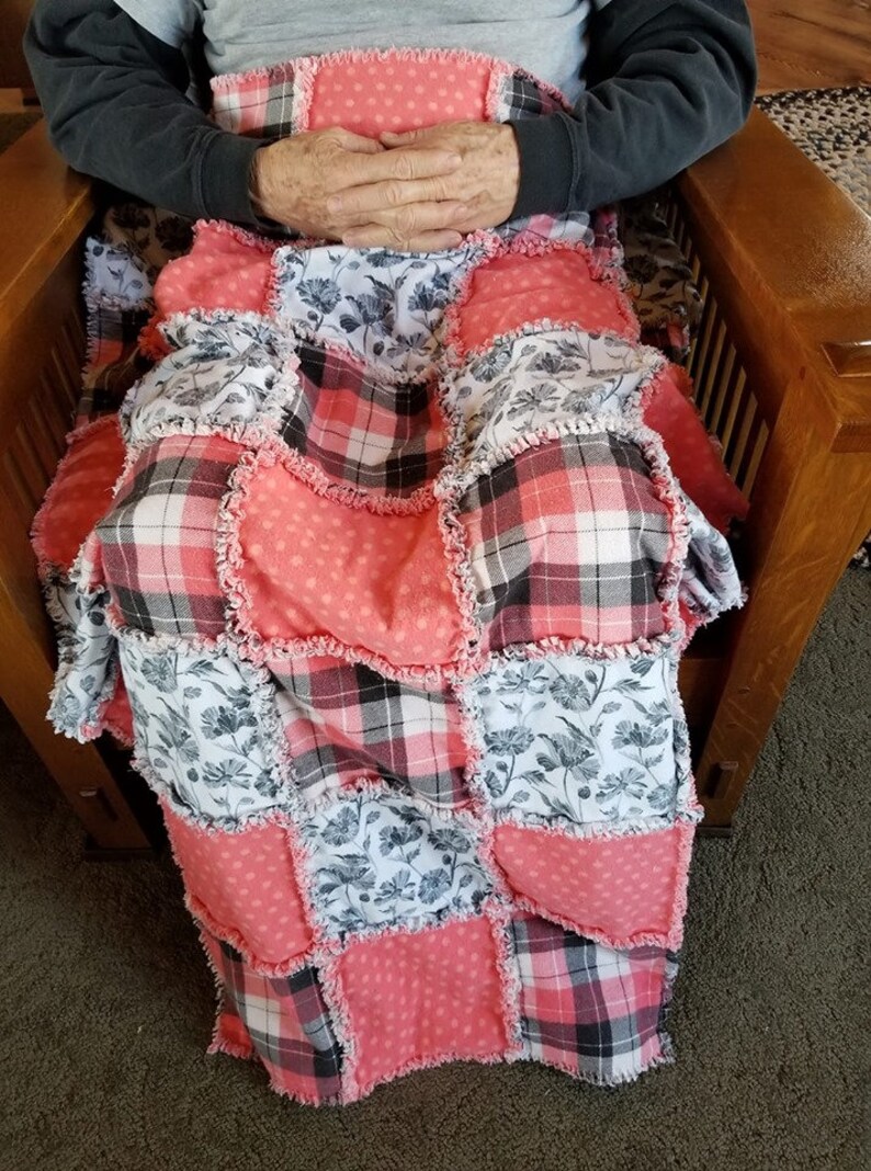 QUILT Flannel Lap rag/chenille style Warm and cozy cotton Etsy