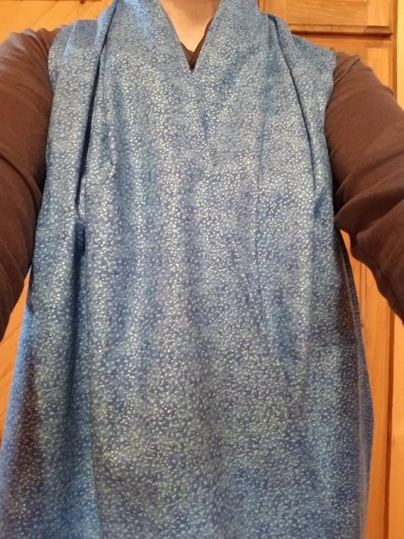 Dining Scarf Adult Bib Alternative Beautiful Blue With Gold Etsy
