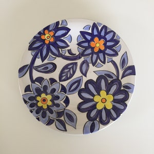 Blue Spring Salad/Dessert Pottery Plate, Modern Ceramic Plate, Handmade Dinnerware, Handmade pottery plate, MumGaya Ceramics