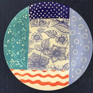 Treasure Coast Salad & Dessert Pottery Plate, Modern Ceramic Plate, Handmade Dinnerware, Handmade pottery plate, MumGaya Ceramics