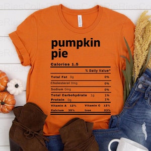 Matching Family Thanksgiving PUMPKIN Pie Christmas Menu Nutrition Information Digital Design 1 can be downloaded Jpg, Png, SVG