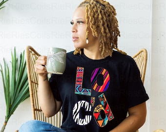 Arte de palabras LOC'D, letras estampadas, rastas, magia de la reina negra, diseño Black Lives Matter 4, descarga digital Jpg, PNG, SVG