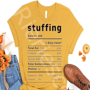 Dressing SVG Png Matching Holiday STUFFING Thanksgiving Christmas Menu Nutrition Info Family digital Design 2 can be downloaded Jpg