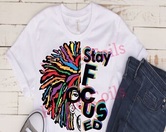 Manténgase ENFOCADO Half AFRO Dreadlocs Locs 2 Black Lives Matter Design 1 que se puede descargar como Jpg, Png, SVG