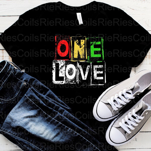 One Love, Jamaica, Jamaican Distressed Design 2, Red, Black and Yellow, World Peace and Unity, Avid Traveler Vacation SVG, Png Jpg, Download