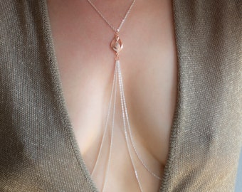 Necklace to Nipple with Vulva Pendant / Sexy Nipple Chain / Stainless Steel Body Chain / non piercing nipple jewelry / mature