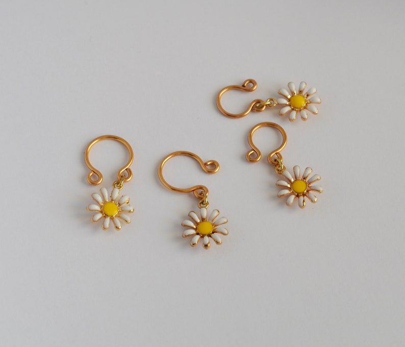 Daisy Flower Nipple Rings / Gold Nonpiercing Nipple Clamps Etsy