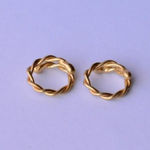 Gold Plated Twisted Nipple Rings: Adjustable Sterling Silver Fake Piercing