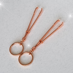 Rose Gold Nipple Clamps: Stainless Steel Non-Piercing Jewelry