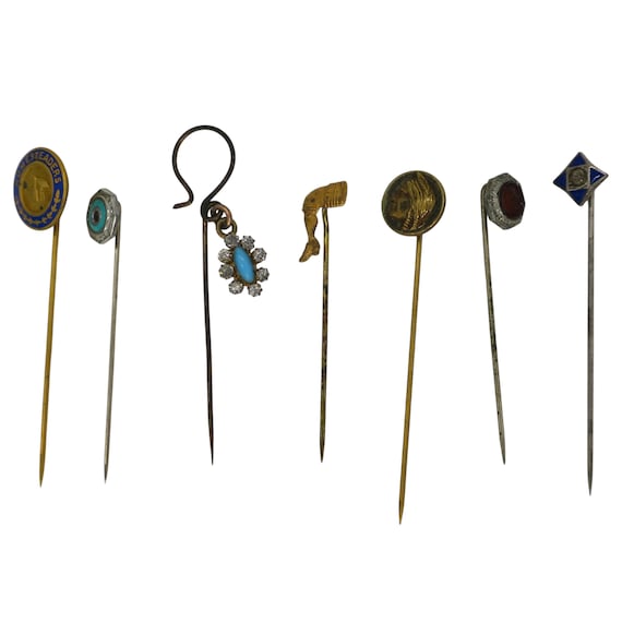 Vintage Stick Pins | Assorted Hat Pins, Lapel Pins & Decorative Straight Pins | Estate Jewelry Lot | Victorian to Mid-Century Accessories