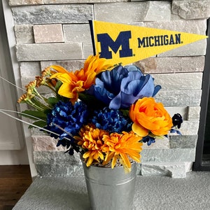 Michigan Wolverines Silk Floral Arrangement