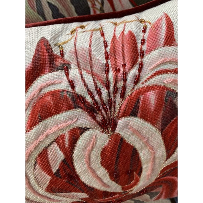 Set of 2 NY botanical Gardens Beaded Pillows