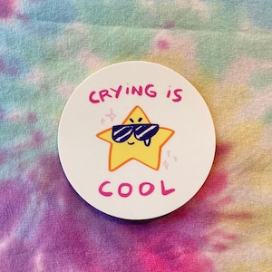 Crying is Cool Vinyl Stern Aufkleber | Wasserfest | Wetterfest