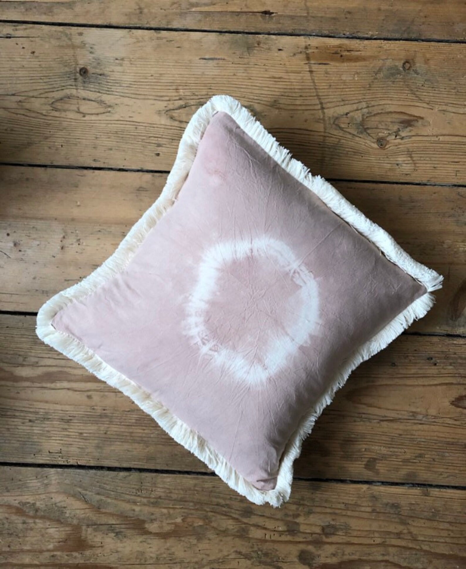 Naturally Dyed TieDye Pink Cushion with Fringing Etsy