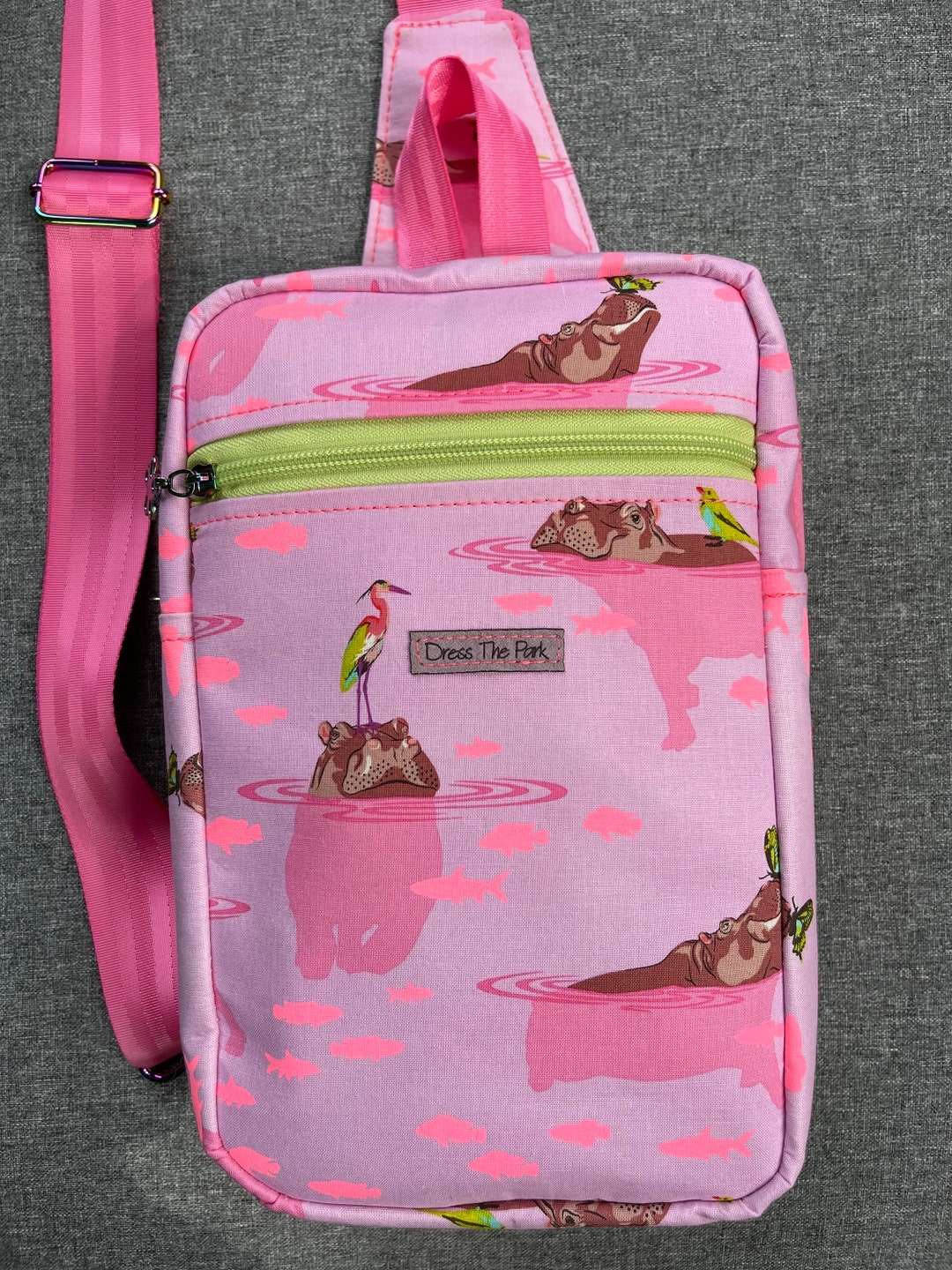 Bags With Character Themed Sling Bag Tula Pink Hippo's - Etsy