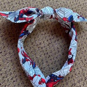Headbands with character, Avengers Campus, Spiderman themed tie bow band
