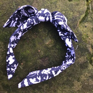 Headbands with character, Wrapped in characters themed bow band (Navy and White)