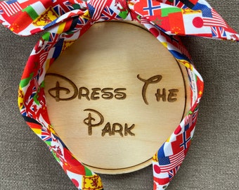 Headbands with character, World Showcase, Epcot themed bow band