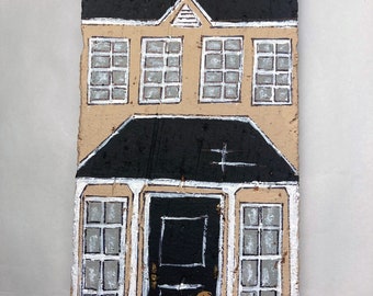 Golden Retriever Fan Brick. Hand painted brick inspired by Richmond, Virginia Fan District houses 3.5" x 7.75" x 1.25" Felt backing.