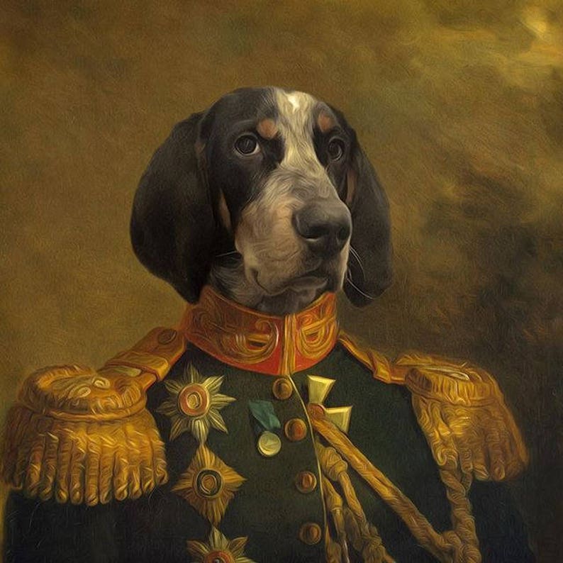 Whimsical and humorous, formal dog painting by Etsy Awards Finalist Animal Aristocrats Renaissance Pet Portrait. Come discover Handmade Decor and Unique Finds from Etsy Award Finalists: Hello, Lovely Makers!