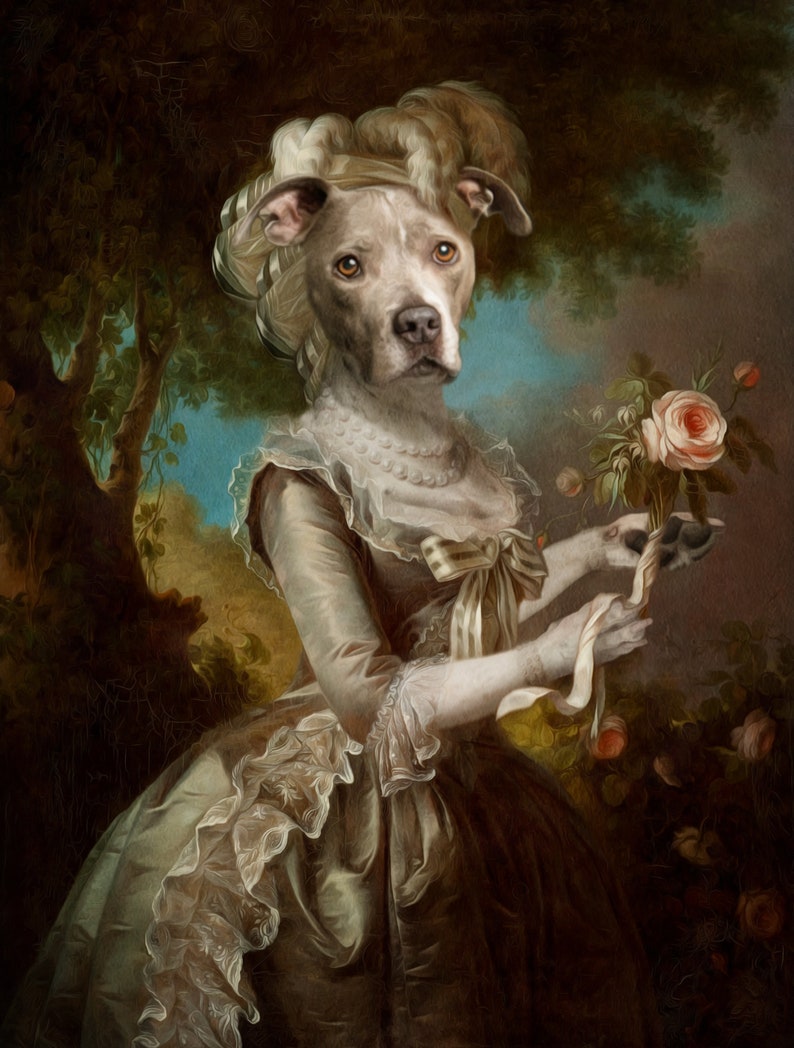 Whimsical and humorous, formal dog painting by Etsy Awards Finalist Animal Aristocrats Renaissance Pet Portrait. Come discover Handmade Decor & One of a Kind Finds from Etsy Award Finalists: Hello, Lovely Makers!