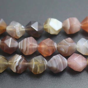 8mm  Botswana  Agate Faceted Beads,Natural Faceted Botswana Agate Beads,15 inches one starand