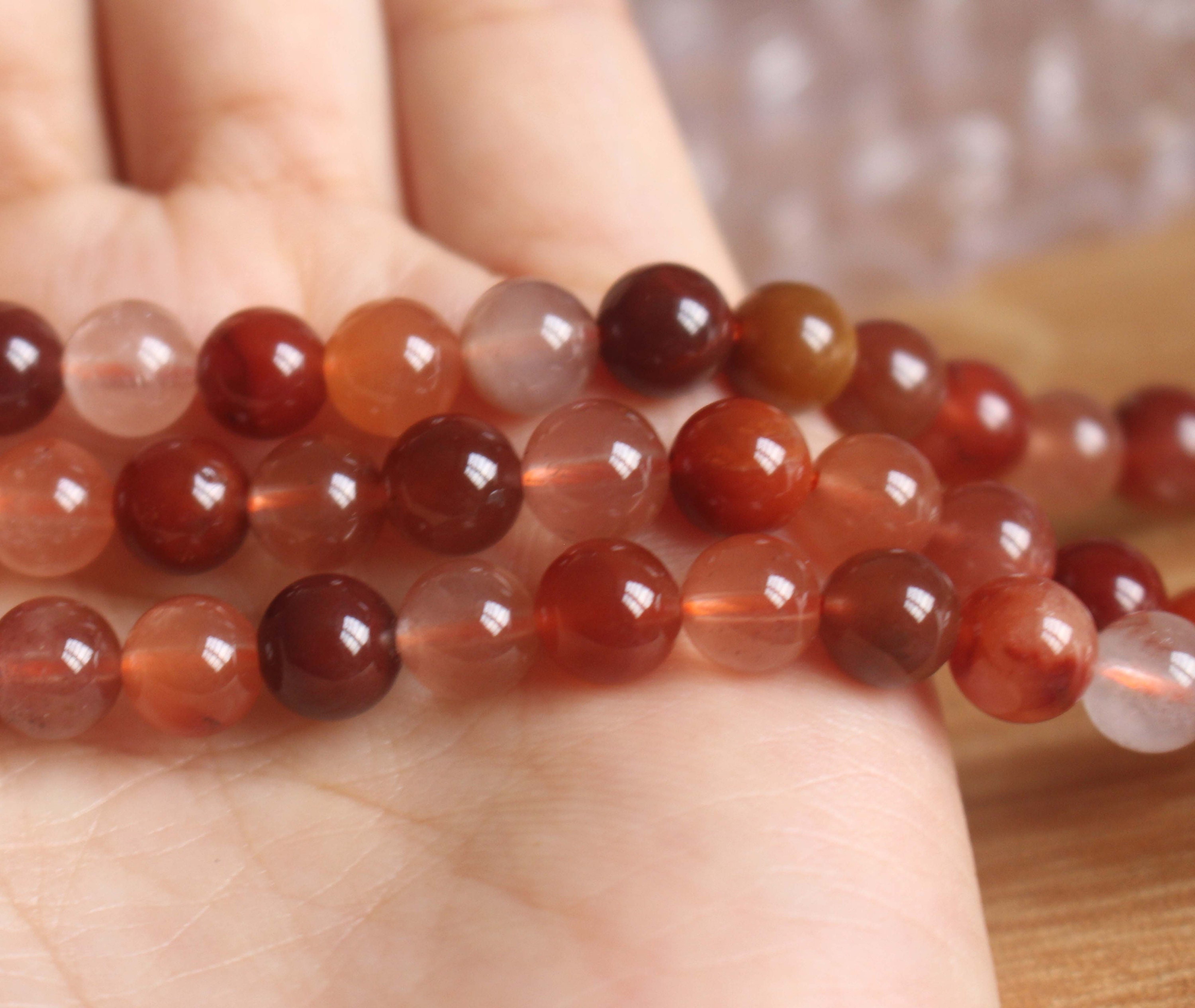 Natural Red Rabbit Hair Quartz Round Smooth and Round Etsy