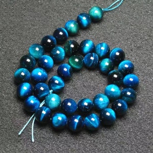 Natural Blue Tiger&#39;s eye Smooth and Round Beads,6mm/8mm/10mm/12mm Tiger&#39;s eye Beads Bulk Supply,15 inches one strand