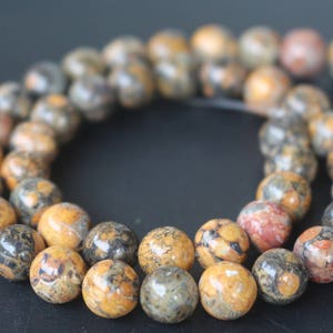 Leopardskin Jasper Gemstone Beads,6mm/8mm/10mm/12mm Smooth and Round Stone Beads,15 inches one starand
