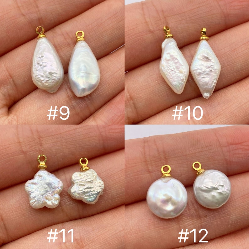 Natural freshwater pearl irregular shape pendant,irregular rhombus round five-pointed star boutique pendants,DIY Jewelry Making Accessories image 4