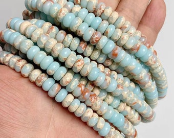 Natural AA Blue Serpentine Rondelle Beads,Rondelle Serpentine Beads,15 inches one starand