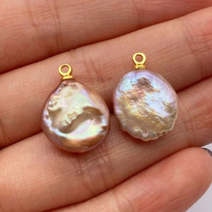 Natural freshwater pearl irregular shape pendant,irregular rhombus round five-pointed star boutique pendants,DIY Jewelry Making Accessories image 6