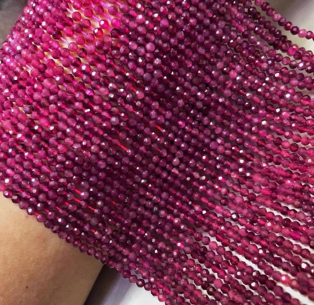 Ruby Bulku Natural Faceted Ruby Round Beads,2mm 3mm Barklyite Facetef Beads ...