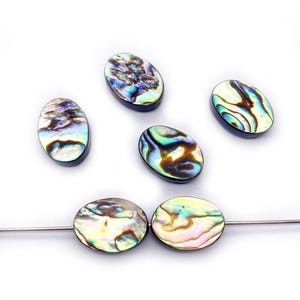 Natural Abalone Shell Mosaic Oval Beads, Oval Abalone Shell Beads, Shell Oval Beads,Oval Beads.5 beads